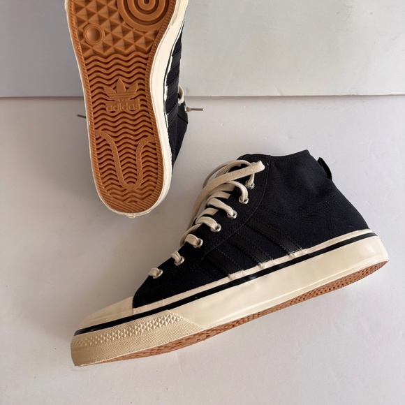 ADIDAS Nizza RF 74 Black Cream White Hight Top Comfort Board Shoes GX8488-size12 - Picture 4 of 8